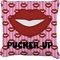 Lips (Pucker Up) Faux-Linen Throw Pillow 20"