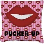 Lips (Pucker Up) Faux-Linen Throw Pillow 26"