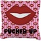 Lips (Pucker Up)  Burlap Pillow 24"