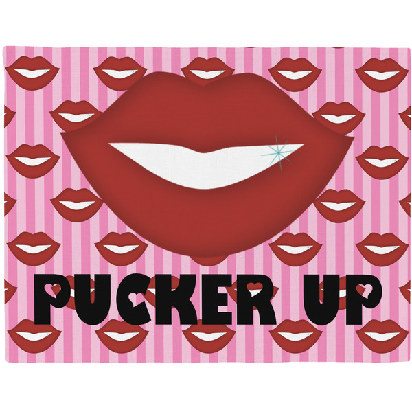 Custom Lips (Pucker Up) Woven Fabric Placemat - Twill