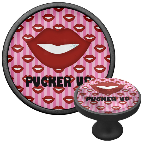Lips (Pucker Up) Cabinet Knob - Black - Multi Angle