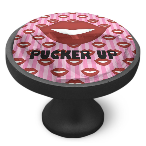 Lips (Pucker Up) Cabinet Knob - Black - Side
