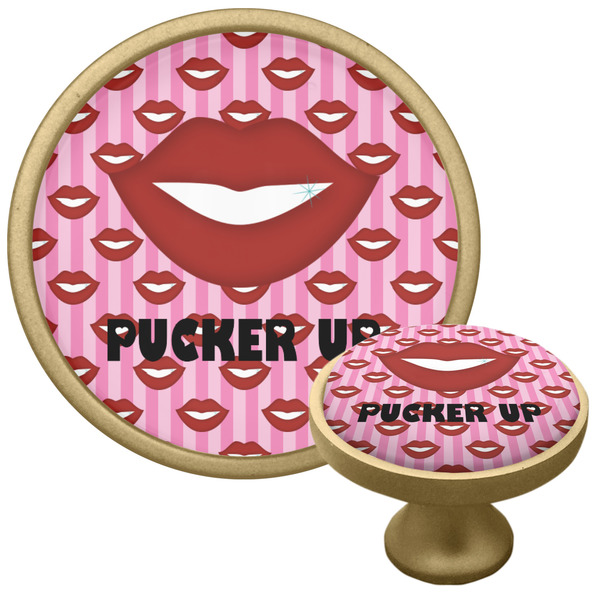 Custom Lips (Pucker Up) Cabinet Knob - Gold