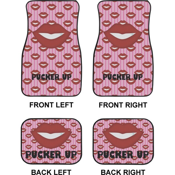 Lips (Pucker Up)  Car Floor Mats Set (2F + 2B)