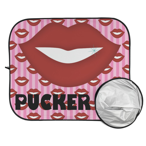 Lips (Pucker Up) Car Sun Shades - FOLDED & UNFOLDED