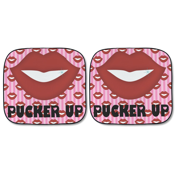 Lips (Pucker Up) Car Sun Shades - FRONT