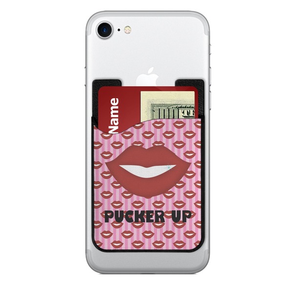 Custom Lips (Pucker Up) 2-in-1 Cell Phone Credit Card Holder & Screen Cleaner