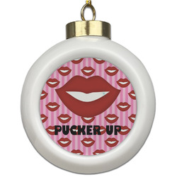 Lips (Pucker Up) Ceramic Ball Ornament