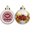 Lips (Pucker Up) Ceramic Christmas Ornament - Poinsettias (APPROVAL)