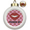 Lips (Pucker Up) Ceramic Ball Ornaments - Poinsettia Garland