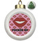 Lips (Pucker Up) Ceramic Christmas Ornament - Xmas Tree (Front View)