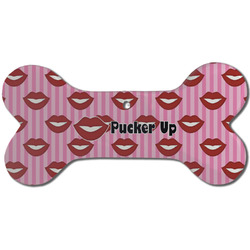 Lips (Pucker Up) Ceramic Dog Ornament - Front