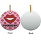 Lips (Pucker Up) Ceramic Flat Ornament - Circle Front & Back (APPROVAL)