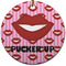 Lips (Pucker Up) Ceramic Flat Ornament - Circle (Front)