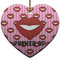 Lips (Pucker Up) Ceramic Flat Ornament - Heart (Front)
