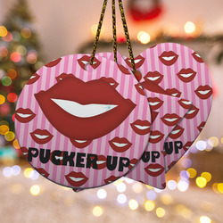 Lips (Pucker Up) Ceramic Ornament