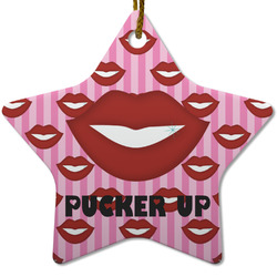 Lips (Pucker Up) Star Ceramic Ornament