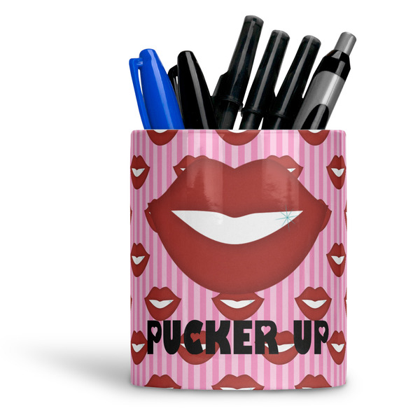 Custom Lips (Pucker Up) Ceramic Pen Holder