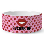 Lips (Pucker Up) Ceramic Dog Bowl