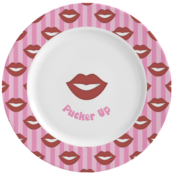 Custom Lips (Pucker Up) Ceramic Dinner Plates (Set of 4)