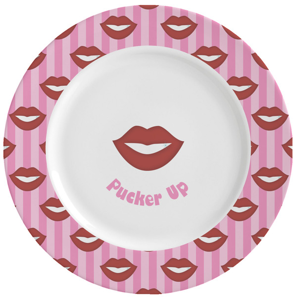 Custom Lips (Pucker Up) Ceramic Dinner Plates (Set of 4)