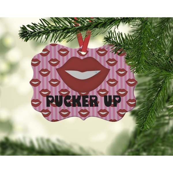 Lips (Pucker Up)  Christmas Ornament (On Tree)