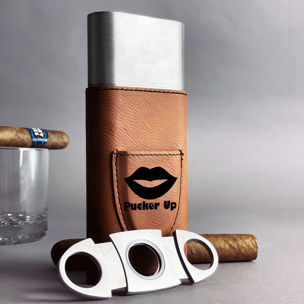 Lips (Pucker Up) Cigar Case with Cutter - IN CONTEXT