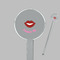 Lips (Pucker Up) Clear Plastic 7" Stir Stick - Round - Closeup