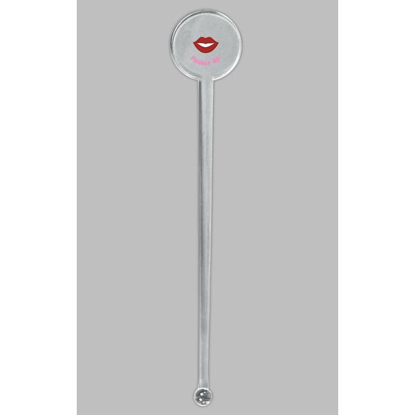 Lips (Pucker Up) Clear Plastic 7" Stir Stick - Round - Single Stick