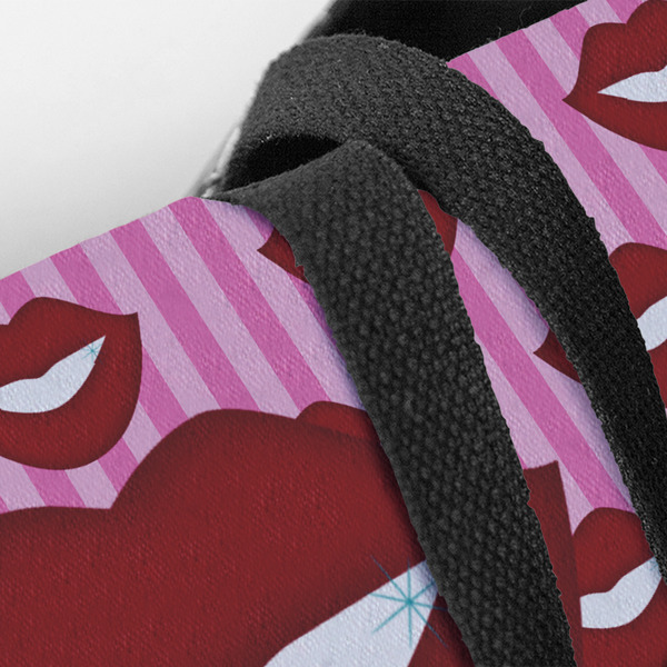 Lips (Pucker Up) Closeup of Tote w/Black Handles