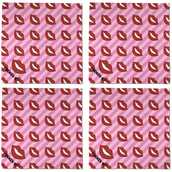 Lips (Pucker Up) Cloth Napkins - Personalized Dinner (APPROVAL) Set of 4