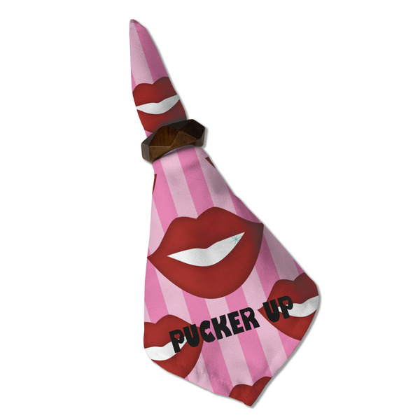 Lips (Pucker Up) Cloth Napkins - Personalized Dinner (Folded in Ring) (MAIN)