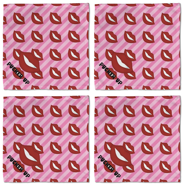 Lips (Pucker Up) Cloth Napkins - Personalized Lunch (APPROVAL) Set of 4