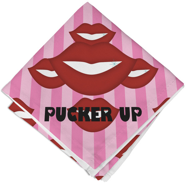 Custom Lips (Pucker Up) Cloth Cocktail Napkin - Single