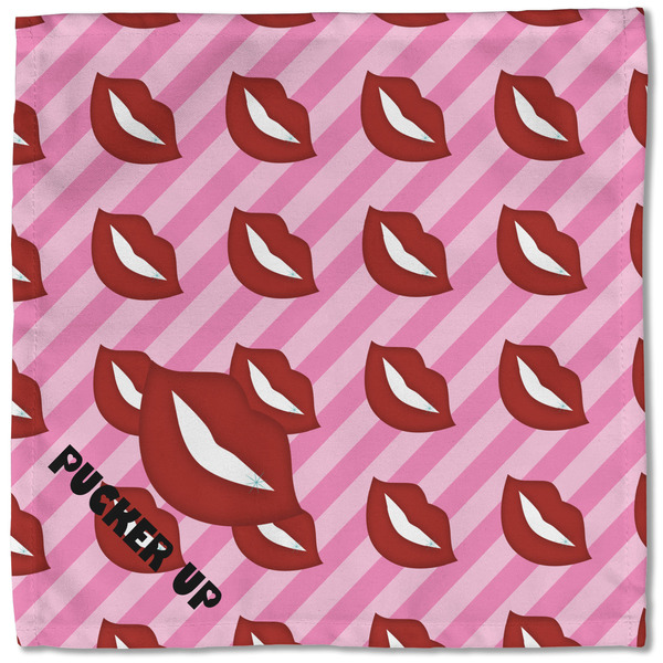 Lips (Pucker Up) Cloth Napkins - Personalized Lunch (Single Full Open)