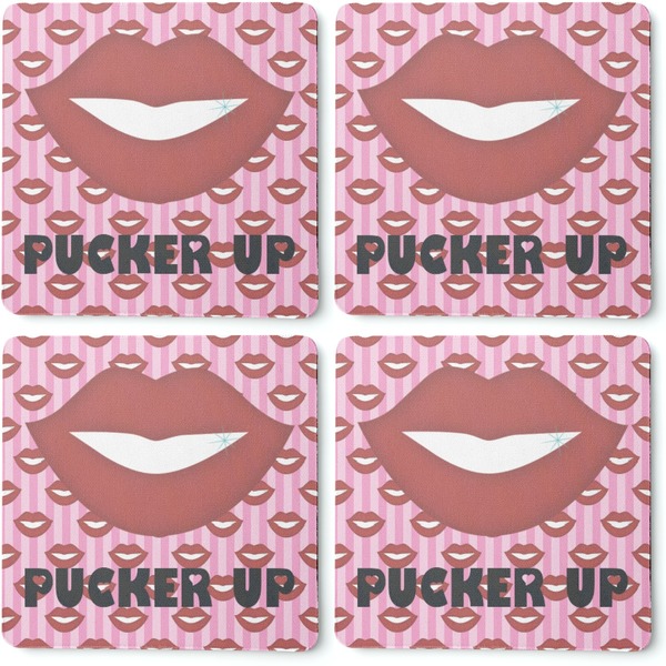 Lips (Pucker Up) Coaster Rubber Back - Apvl