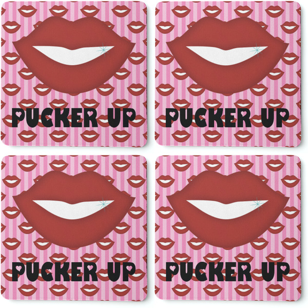 Lips (Pucker Up) Coaster Rubber Back - Apvl
