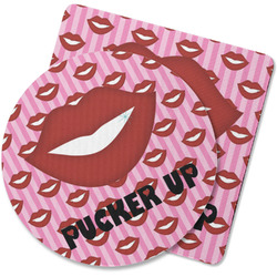 Lips (Pucker Up) Rubber Backed Coaster