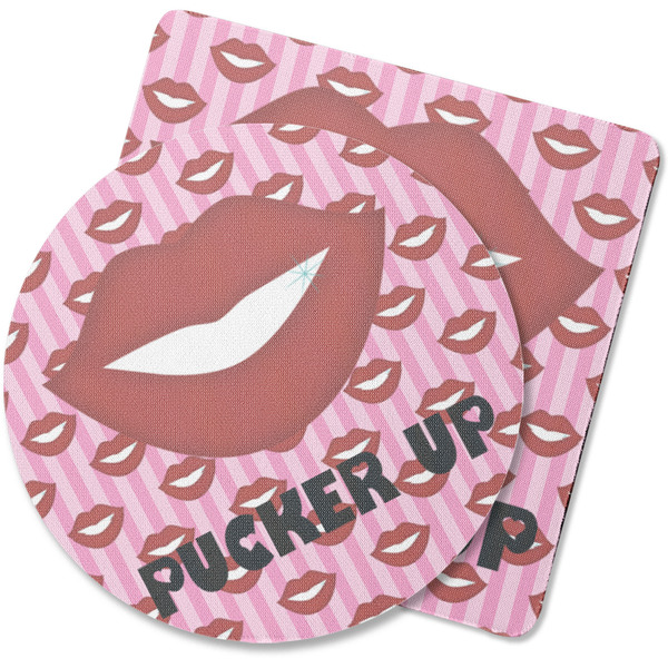 Custom Lips (Pucker Up) Rubber Backed Coaster