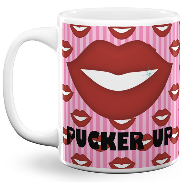 Custom Lips (Pucker Up) 11 Oz Coffee Mug - White