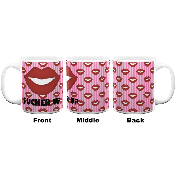Lips (Pucker Up) Coffee Mug - 11 oz - White APPROVAL