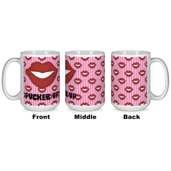 Lips (Pucker Up) Coffee Mug - 15 oz - White APPROVAL