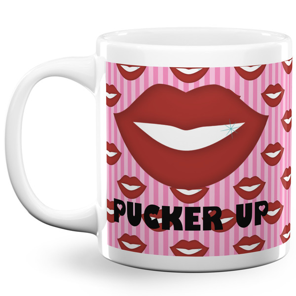 Custom Lips (Pucker Up) 20 Oz Coffee Mug - White