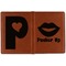 Lips (Pucker Up) Cognac Leather Passport Holder Outside Double Sided - Apvl
