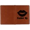 Lips (Pucker Up) Cognac Leather Passport Holder Outside Single Sided - Apvl