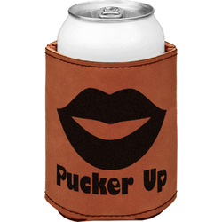 Lips (Pucker Up) Leatherette Can Sleeve - Double Sided