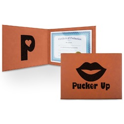 Lips (Pucker Up) Leatherette Certificate Holder