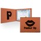Lips (Pucker Up) Cognac Leatherette Diploma / Certificate Holders - Front and Inside - Main