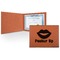 Lips (Pucker Up) Leatherette Certificate Holder - Front