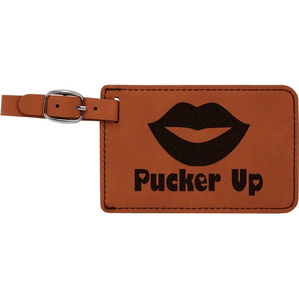 Custom Lips (Pucker Up) Leatherette Luggage Tag
